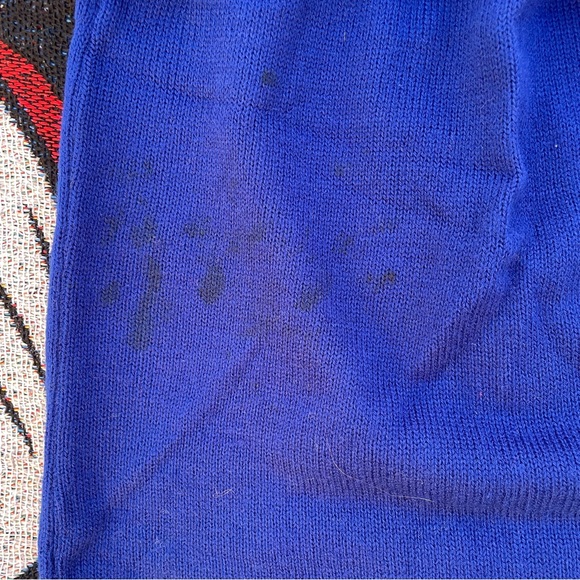 VINTAGE BLUE BIG BUTTON ACCENT TWO PIECE OUTFIT TOP AND SKIRT SIZE LARGE GIRLS - Picture 6 of 8